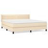 vidaXL Pat continental cu saltea, crem, 180x200 cm, textil
