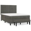 vidaXL Pat box spring cu saltea, gri &icirc;nchis, 140x190 cm, catifea