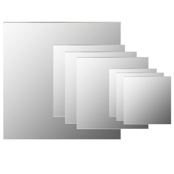 vidaXL Set oglindă de perete, 7 piese, sticlă, pătrat