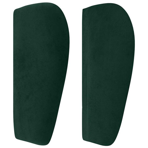 vidaXL Tăblie de pat cu aripioare verde &icirc;nchis 103x23x78/88 cm catifea