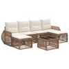 vidaXL Set de canapele pentru grădină 7 pcs Bej și alb crem poliratan
