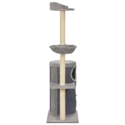 vidaXL Ansamblu pisici cu stâlpi din funie de sisal, gri, 148 cm