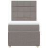 vidaXL Pat box spring cu saltea, gri taupe, 90x200 cm, textil