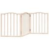 vidaXL Poartă pentru c&acirc;ini pliabilă, 3 panouri, 150 cm, lemn de plop