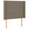 vidaXL Tăblie de pat cu LED, gri taupe, 93x16x118/128 cm, textil