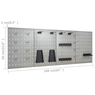 vidaXL Panouri pentru scule de perete, 4 buc., 40 x 58 cm, oțel