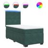 vidaXL Pat box spring cu saltea, verde &icirc;nchis, 90x190 cm, catifea