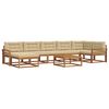 vidaXL Set de canapele de exterior cu pernă 8 pcs Natural și Bej