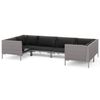 vidaXL Set de mobilier de grădină & perne 6 piese gri &icirc;nchis poliratan