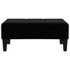 vidaXL Canapea extensibilă 2 locuri, 2 perne/taburet, negru, catifea
