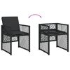 vidaXL Set mobilier de exterior cu perne, 11 piese, negru, poliratan