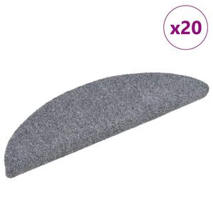 vidaXL Covorașe autoadezive pentru scări, 20 buc., 56x17x3 cm, gri deschis, semirotunde