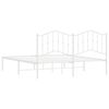 vidaXL Cadru de pat metalic cu tăblie, alb, 180x200 cm