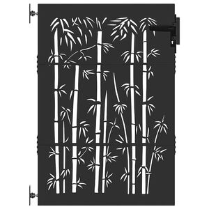 vidaXL Poartă de grădină Negru 85 x 125 cm Oțel vopsit &icirc;n pulbere