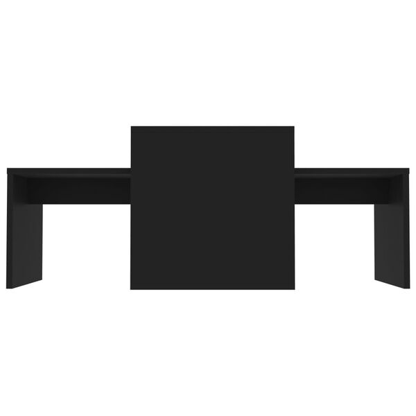 vidaXL Set măsuțe de cafea, negru, 100x48x40 cm, lemn prelucrat