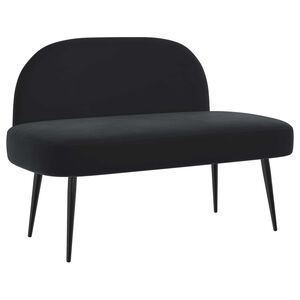vidaXL Bancă tapițată cu spătar Negru 110 x 60 x 76 cm Catifea