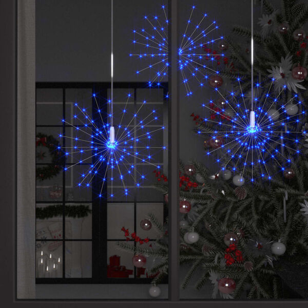 vidaXL Lampă cu artificii de Crăciun, 140 LED-uri, albastru, 20 cm