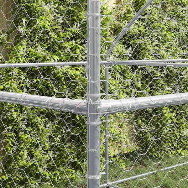 vidaXL Cușcă pentru c&acirc;ini 2 pcs Argintiu 4 x 2 x 2 m Oțel galvanizat