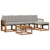 vidaXL Set de canapele de exterior 6 pcs Gri natural și deschis