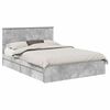 vidaXL Pat cu storage Gri din beton 150 x 200 cm Lemn prelucrat
