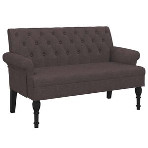 vidaXL Banchetă cu spătar, maro &icirc;nchis, 120x62x75,5 cm, textil