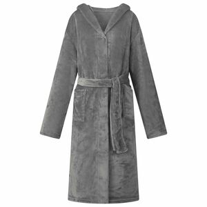 vidaXL Robe cu glugă Gri &icirc;nchis S Flanelă