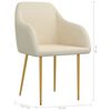 vidaXL Scaune de bucătărie, 4 buc., crem, catifea