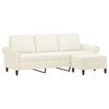 vidaXL Canapea cu 3 locuri și taburet, crem, 180 cm, catifea