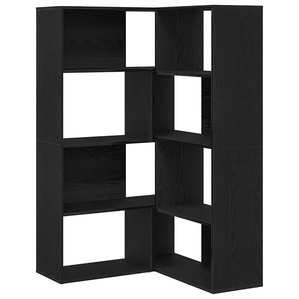 vidaXL Dulap pentru cărți 2 pcs Stejar Negru 85 x 85 x 140 cm