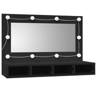 vidaXL Dulap cu oglindă și LED, negru, 90x31,5x62 cm