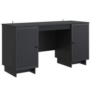 vidaXL Birou Negru Lemn prelucrat 142,5 x 50 x 75 cm