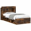 vidaXL Cadru de pat cu depozitare Stejar fumuriu 90 x 200 cm