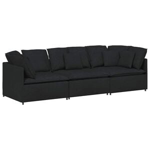 vidaXL Canapea modulară cu perne, negru, textil