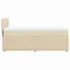 vidaXL Pat box spring cu saltea, crem, 80x200 cm, textil