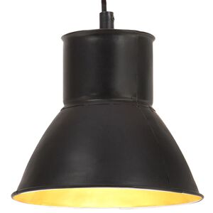 vidaXL Lampă suspendată, negru, rotund, 17 cm, 25 W, E27