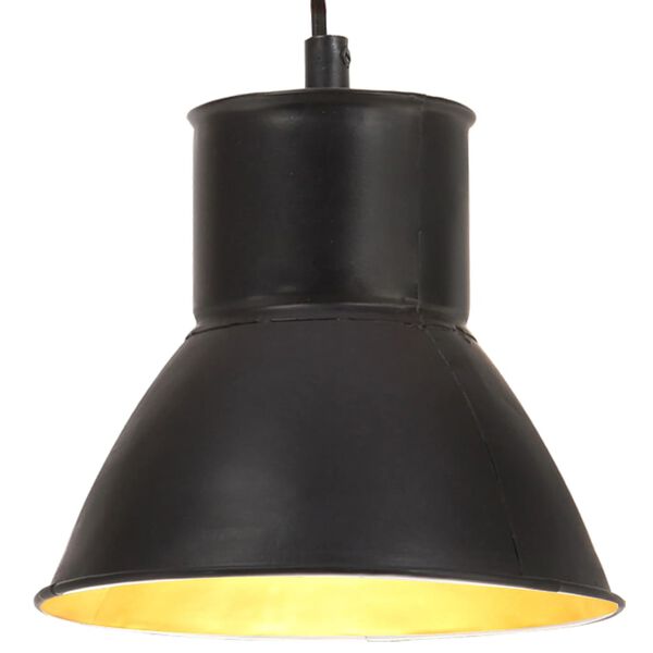 vidaXL Lampă suspendată, negru, rotund, 17 cm, 25 W, E27