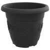 vidaXL Ghiveci rotund pentru flori 24 pcs Negru &Oslash; 26 x 21.5 cm Plastic