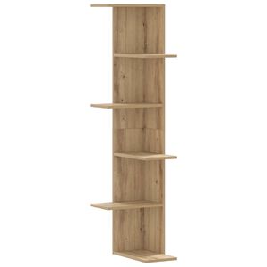 vidaXL Raft colț perete stejar artizanal 36,5x36,5x140cm lemn compozit