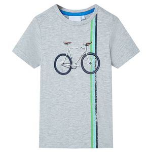 vidaXL Tricou pentru copii cu m&acirc;neci scurte, gri, 140