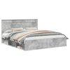 vidaXL Cadru de pat cu headboard Beton 180 x 200 cm Lemn de pin masiv
