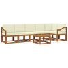 vidaXL Set de canapele de exterior 7 buc. Natural și Crem