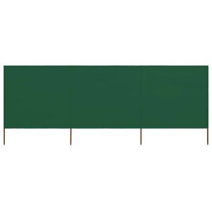 vidaXL Paravan anti-v&acirc;nt cu 3 panouri, verde, 400 x 80 cm, textil