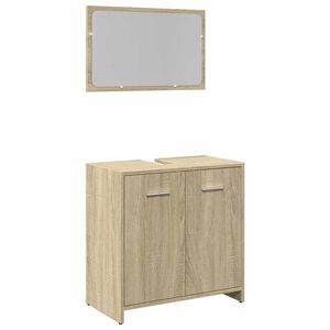 vidaXL Set mobilier de baie, 2 piese, stejar sonoma, lemn prelucrat