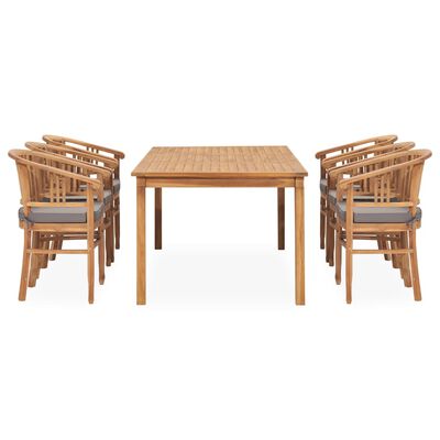 vidaXL Set mobilier de grădină cu perne, 7 piese, lemn masiv de tec