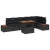 vidaXL Set de canapele pentru grădină 7 buc. Negru Rattan poli