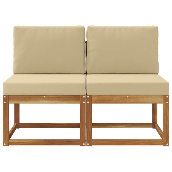 vidaXL 2 Bucată Canapea Medie pentru Exterior Lemn Solid de Acacia