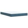 vidaXL Pat box spring cu saltea, albastru, 140x190 cm, catifea