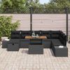 vidaXL Set de canapele pentru grădină 9 pcs Negru Rattan poli