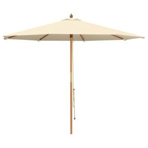 vidaXL Parasol de Grădină &Oslash; 300 x 248 cm Lemn de eucalipt masiv