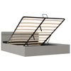 vidaXL Cadru pat hidraulic cu ladă LED gri deschis 180x200 cm textil